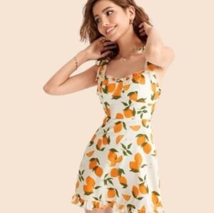 Cider Nwt Orange Print Summer Dress